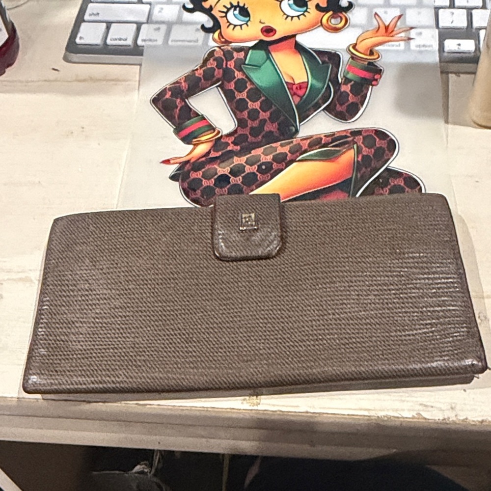 Fendi Textured Brown Wallet